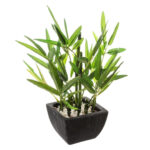 Planta artificiala Atmosphera bambus cu ghiveci ceramic, 26 cm, verde