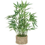 Planta artificiala Atmosphera bambus cu ghiveci natural, 46 cm, verde