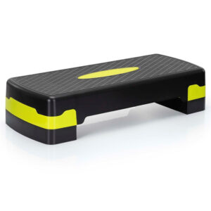 Stepper aerobic, ajustabil in 2 trepte, antiderapant, maxim 350 kg, 68x29x15 cm, negru si verde