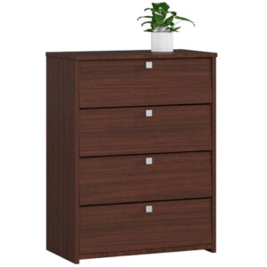 Dulap pantofi cu 4 usi rabatabile, PAL laminat, 60x33x80 cm, maro wenge