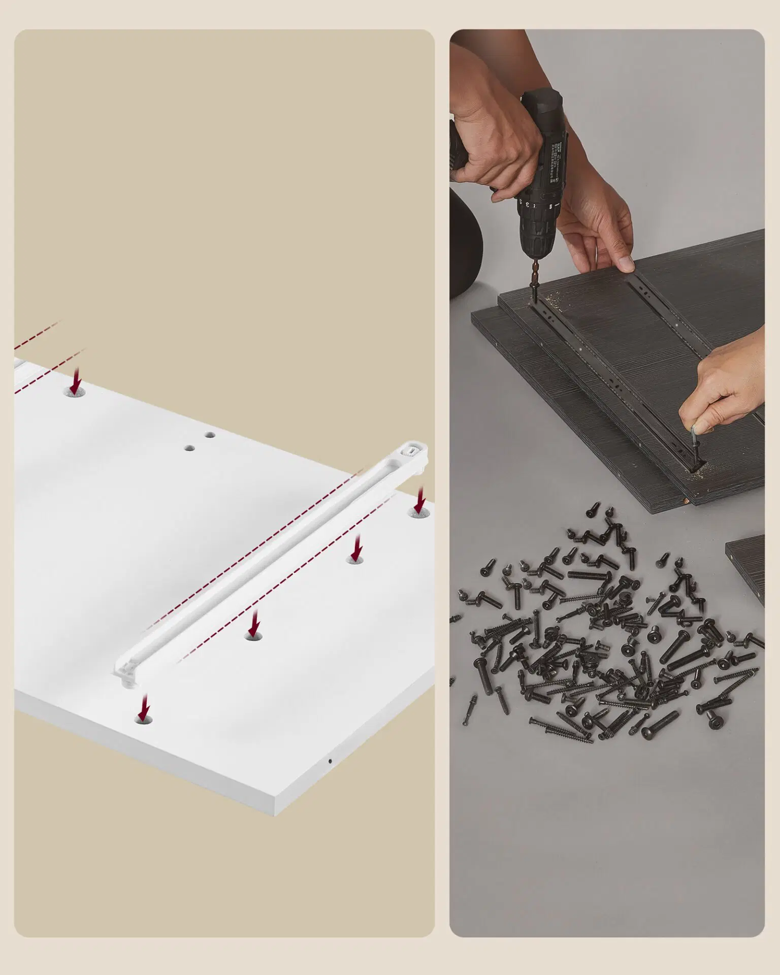 VASAGLE Dulap de baie cu sertare si usa, priza integrata cu USB, rafturi reglabile, MDF, 30x60x100 cm, alb - imagine 4