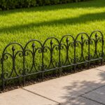 Set 4 panouri de gard decorativ gradina, PVC, set 4 x 60x33 cm, alb