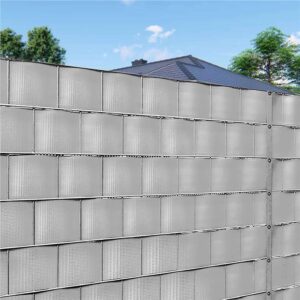 Panou de gard pentru intimitate in gradina, PVC, 50 x 0.05 m, gri