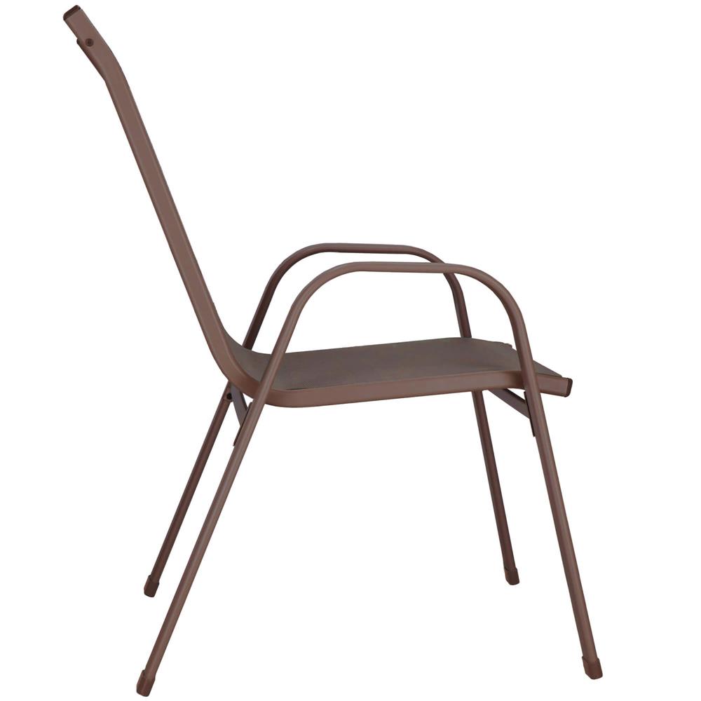 Set 4 scaune gradina cu brate, cadru otel si sezut textilene, 53x72x92 cm, maro - imagine 19