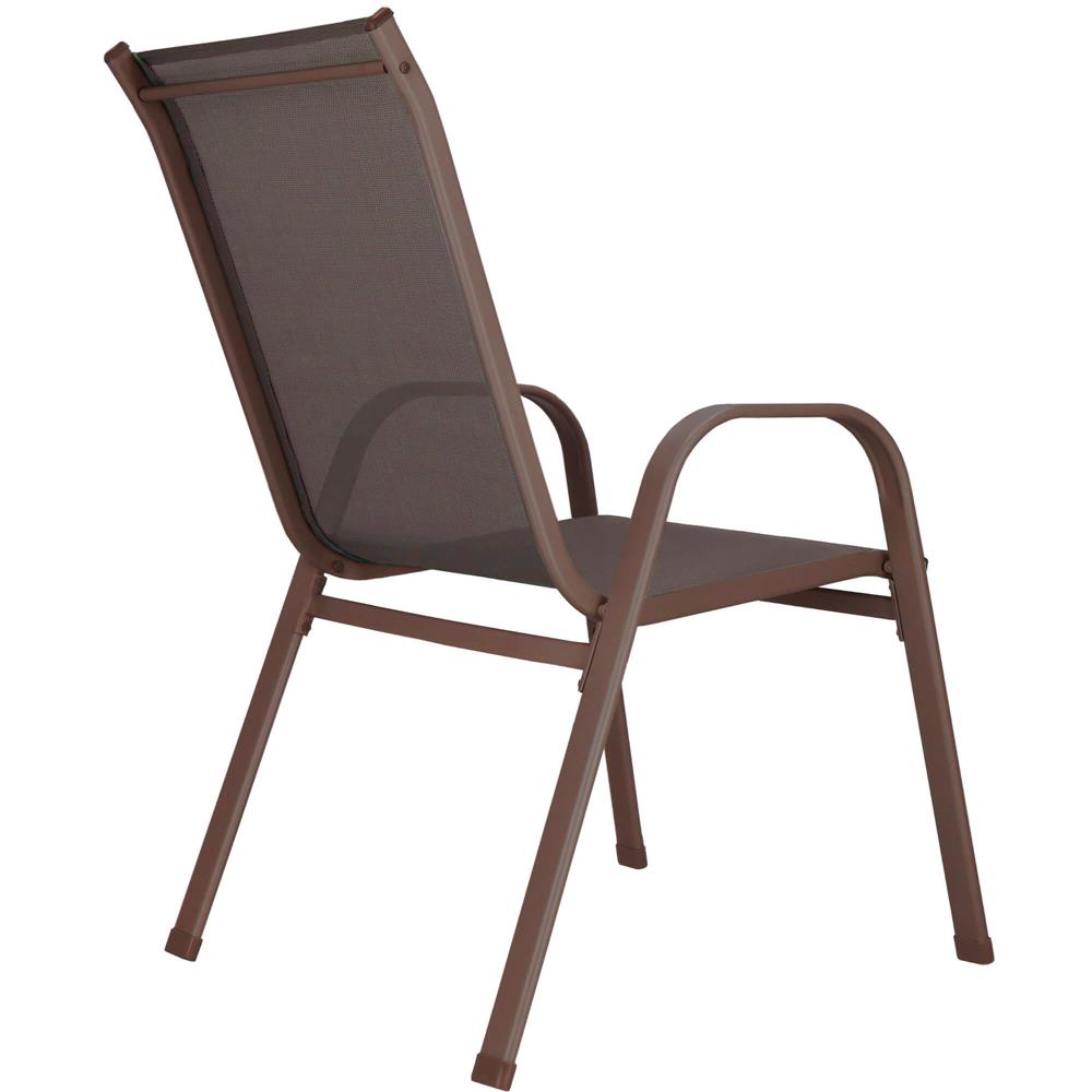 Set 4 scaune gradina cu brate, cadru otel si sezut textilene, 53x72x92 cm, maro - imagine 20