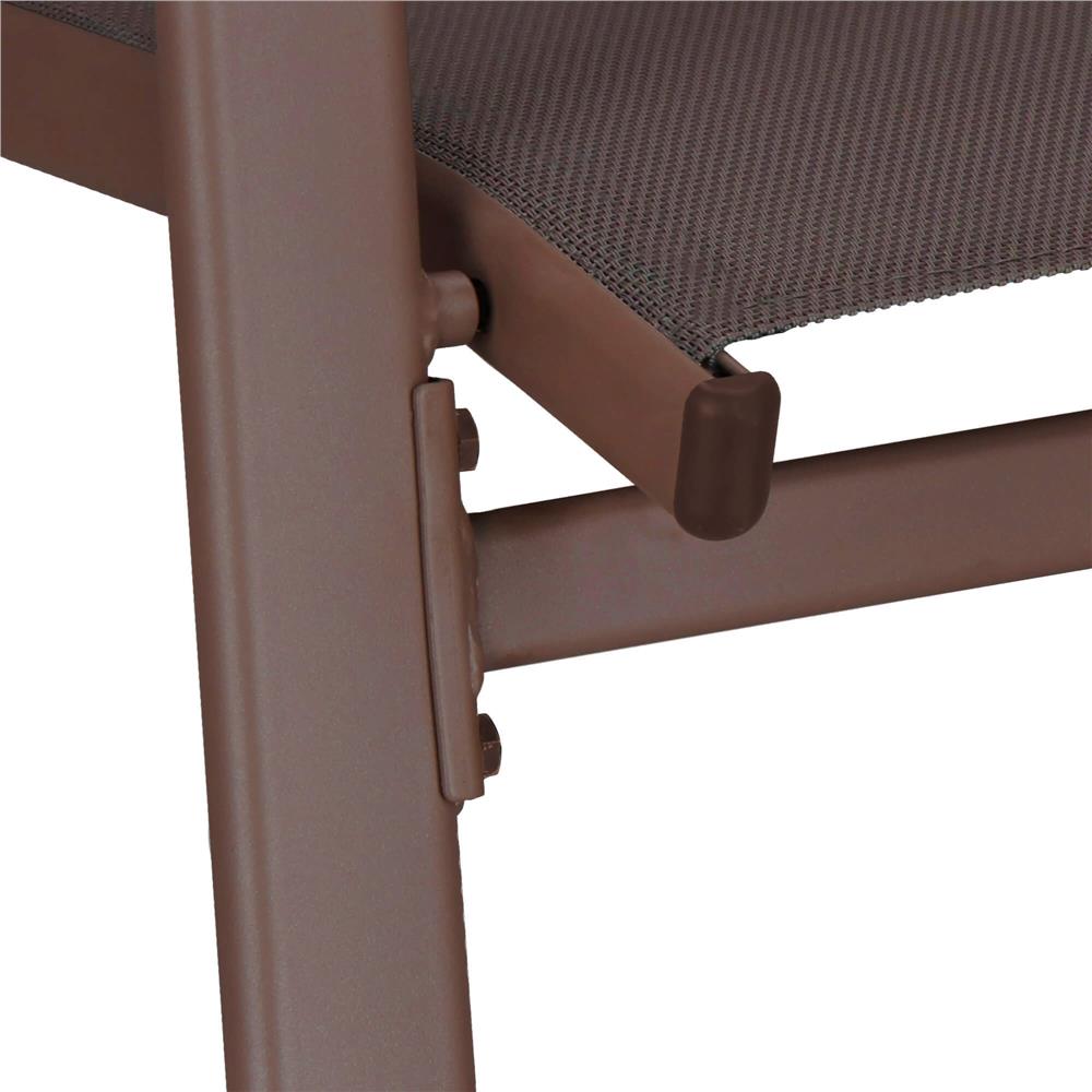 Set 4 scaune gradina cu brate, cadru otel si sezut textilene, 53x72x92 cm, maro - imagine 23