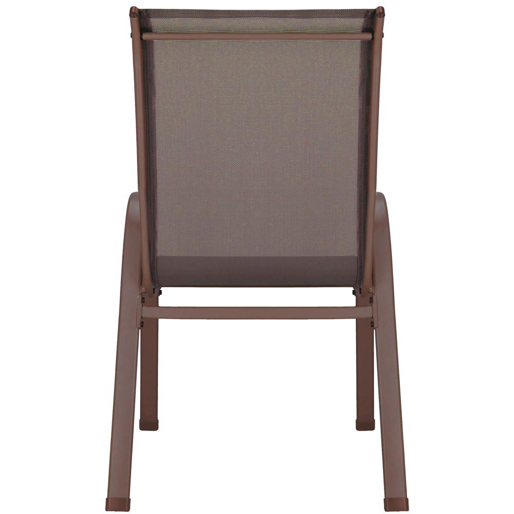 Set 4 scaune gradina cu brate, cadru otel si sezut textilene, 53x72x92 cm, maro - imagine 16