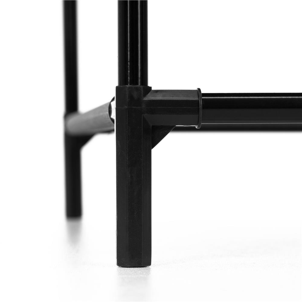 Raft pantofi inalt cu 10 polite, structura metalica si rafturi textile, 45x28x178 cm, negru - imagine 9