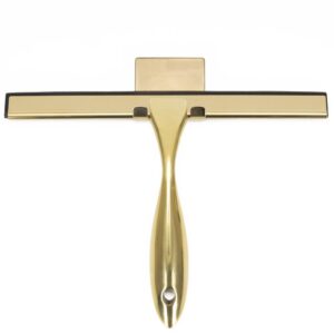 Racleta pentru baie din inox cu suport adeziv, lama 25 cm, finisaj lucios auriu