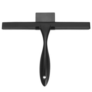 Racleta pentru baie din inox cu suport adeziv, lama 25 cm, finisaj mat negru