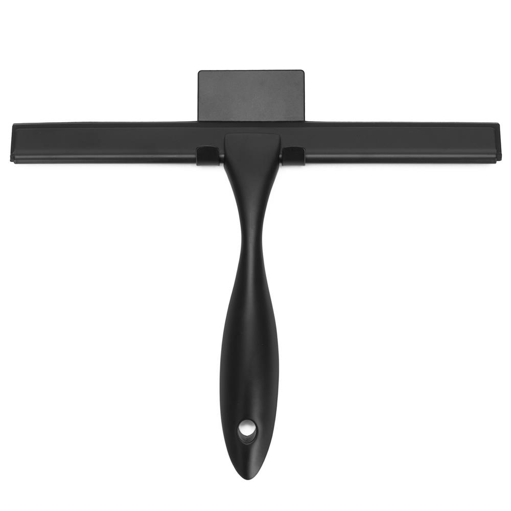 Racleta pentru baie din inox cu suport adeziv, lama 25 cm, finisaj mat negru