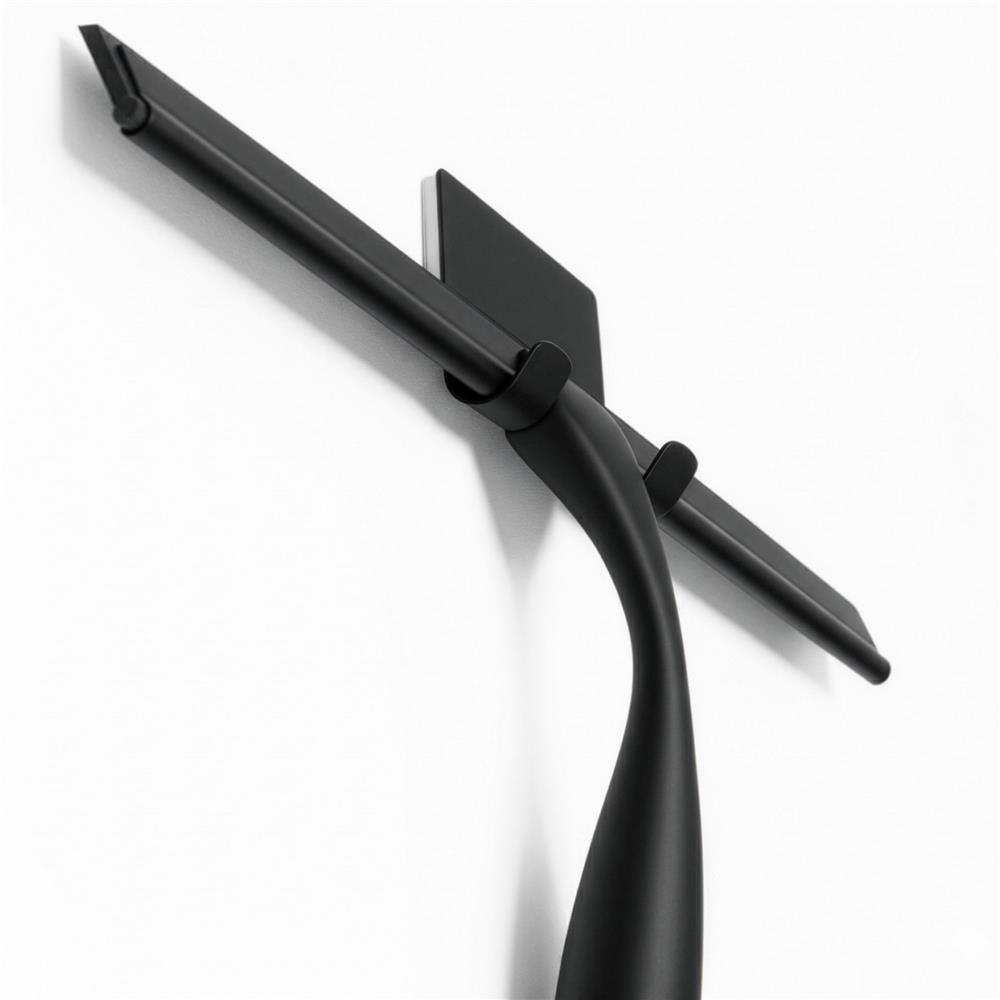 Racleta pentru baie din inox cu suport adeziv, lama 25 cm, finisaj mat negru - imagine 9