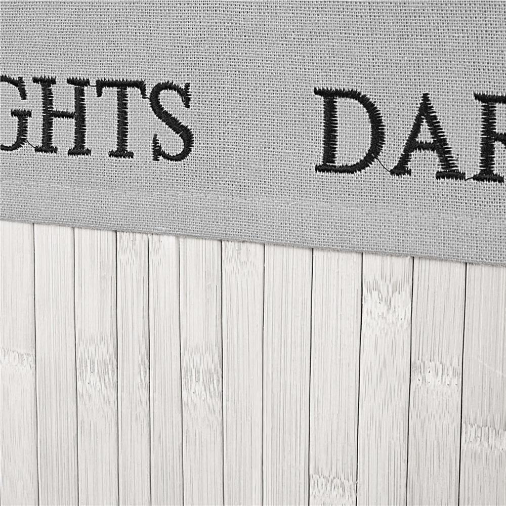 Cos pentru rufe din bambus, pliabil, cu 2 compartimente, volum 105 L, 63x52x33 cm, alb si gri - imagine 11