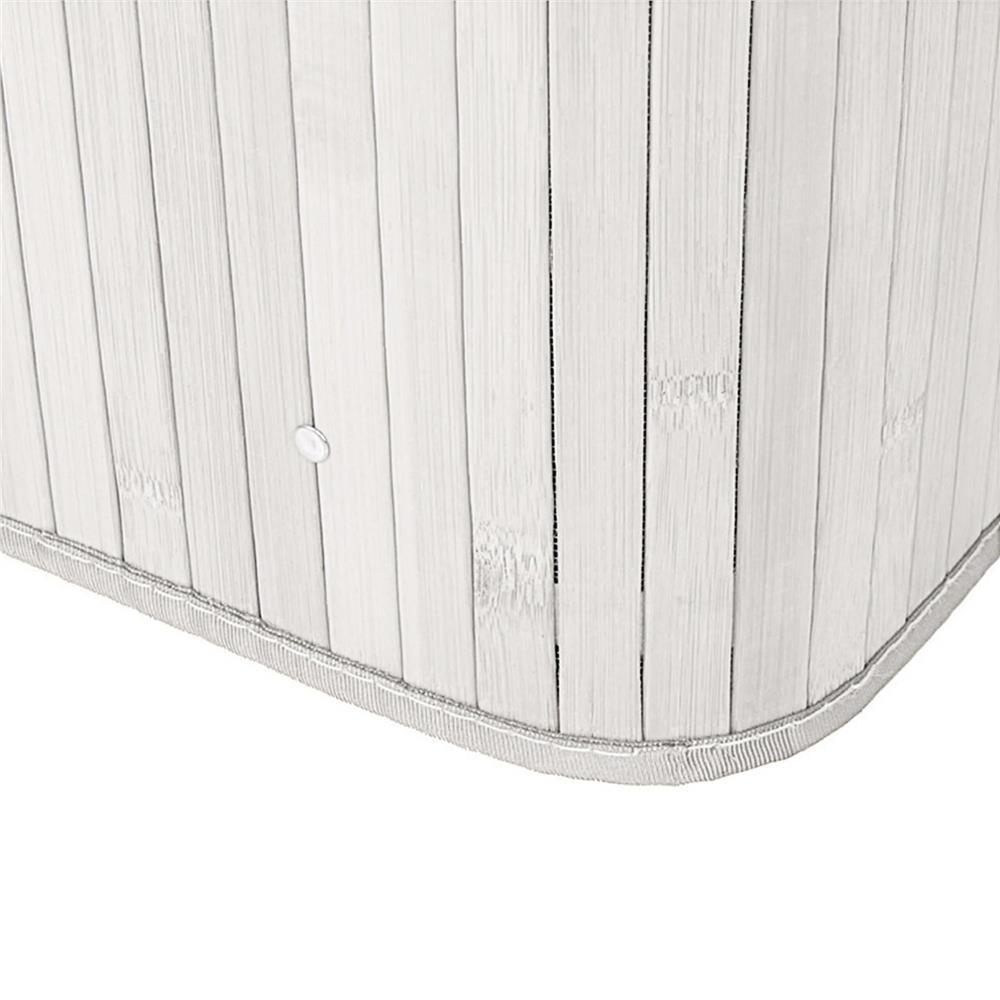 Cos pentru rufe din bambus, pliabil, cu 2 compartimente, volum 105 L, 63x52x33 cm, alb si gri - imagine 18