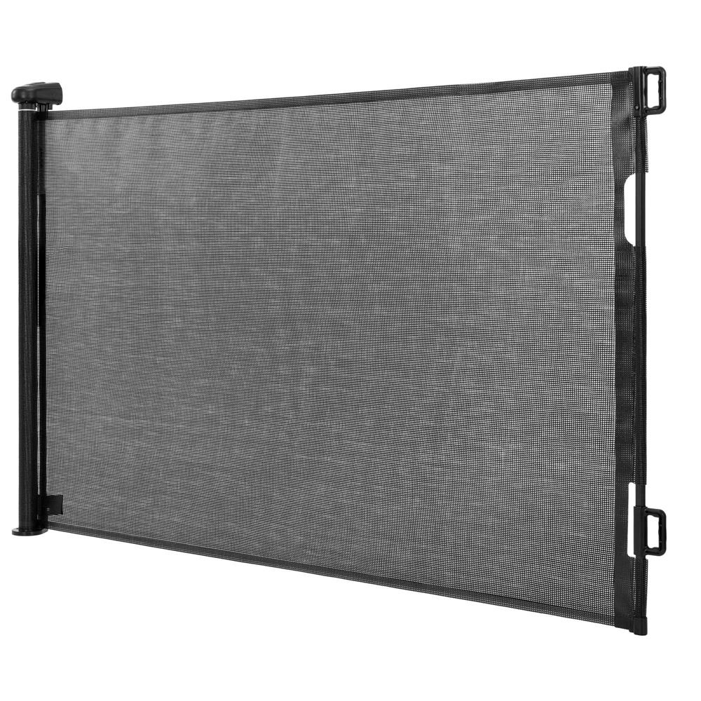 Poarta de siguranta retractabila si extensibila, pentru copii sau animale de companie, 162x86 cm, negru