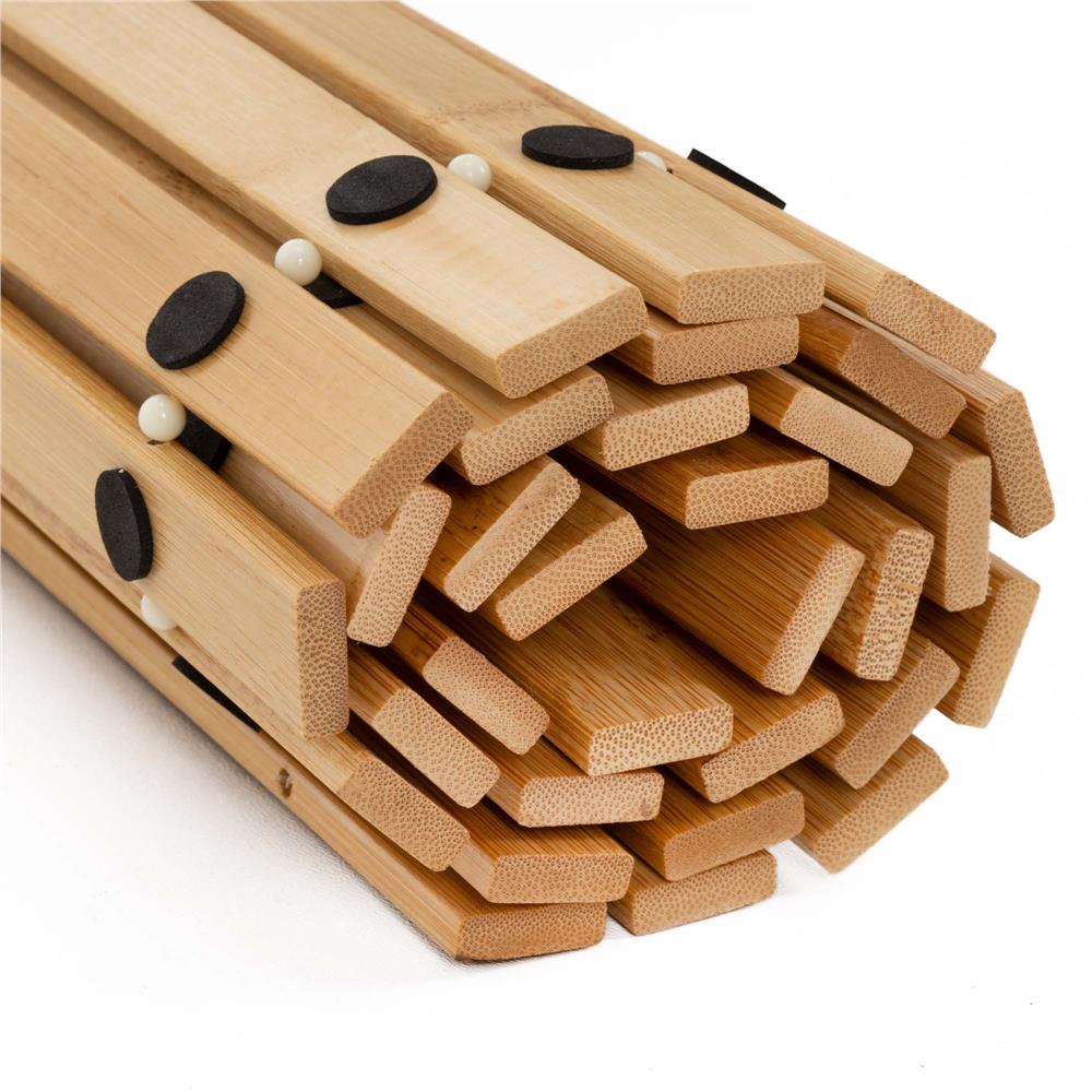 Covor antiderapant din bambus pentru baie, lamele orizontale, 50x80 cm, maro natur - imagine 11