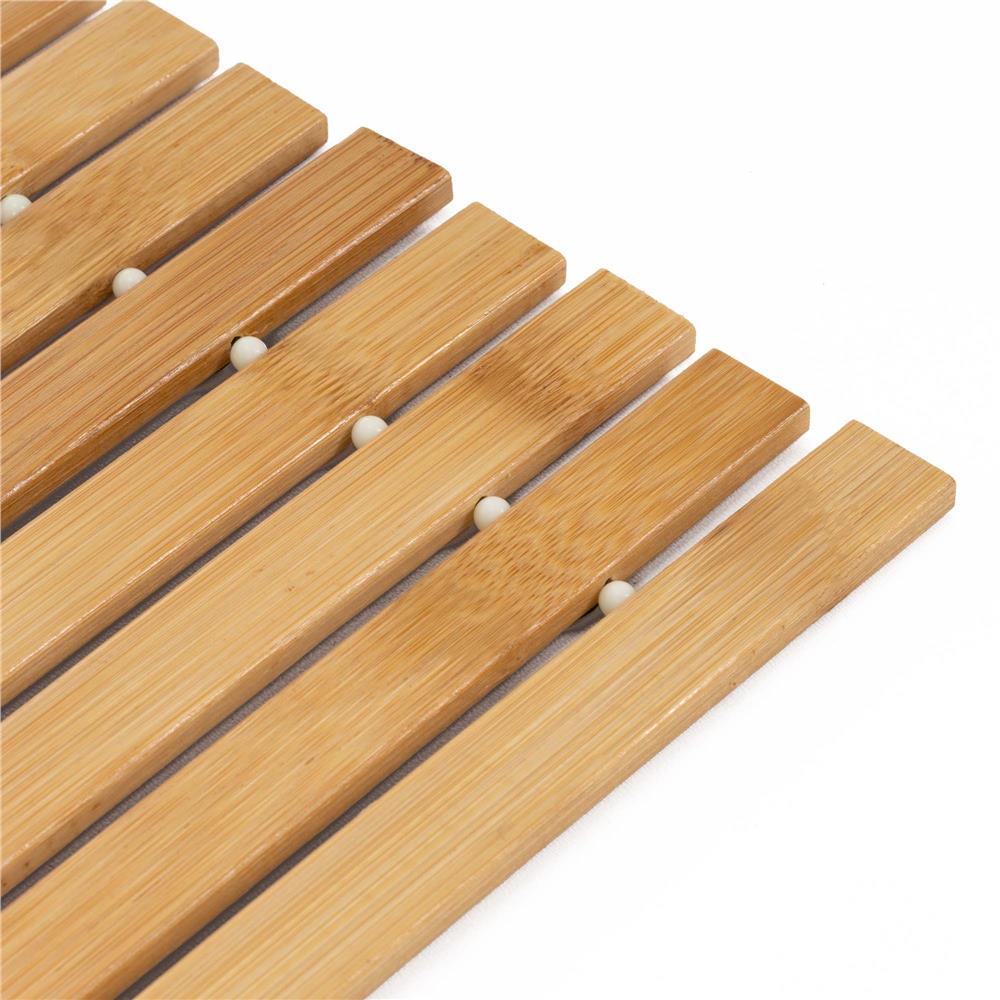 Covor antiderapant din bambus pentru baie, lamele orizontale, 50x80 cm, maro natur - imagine 7