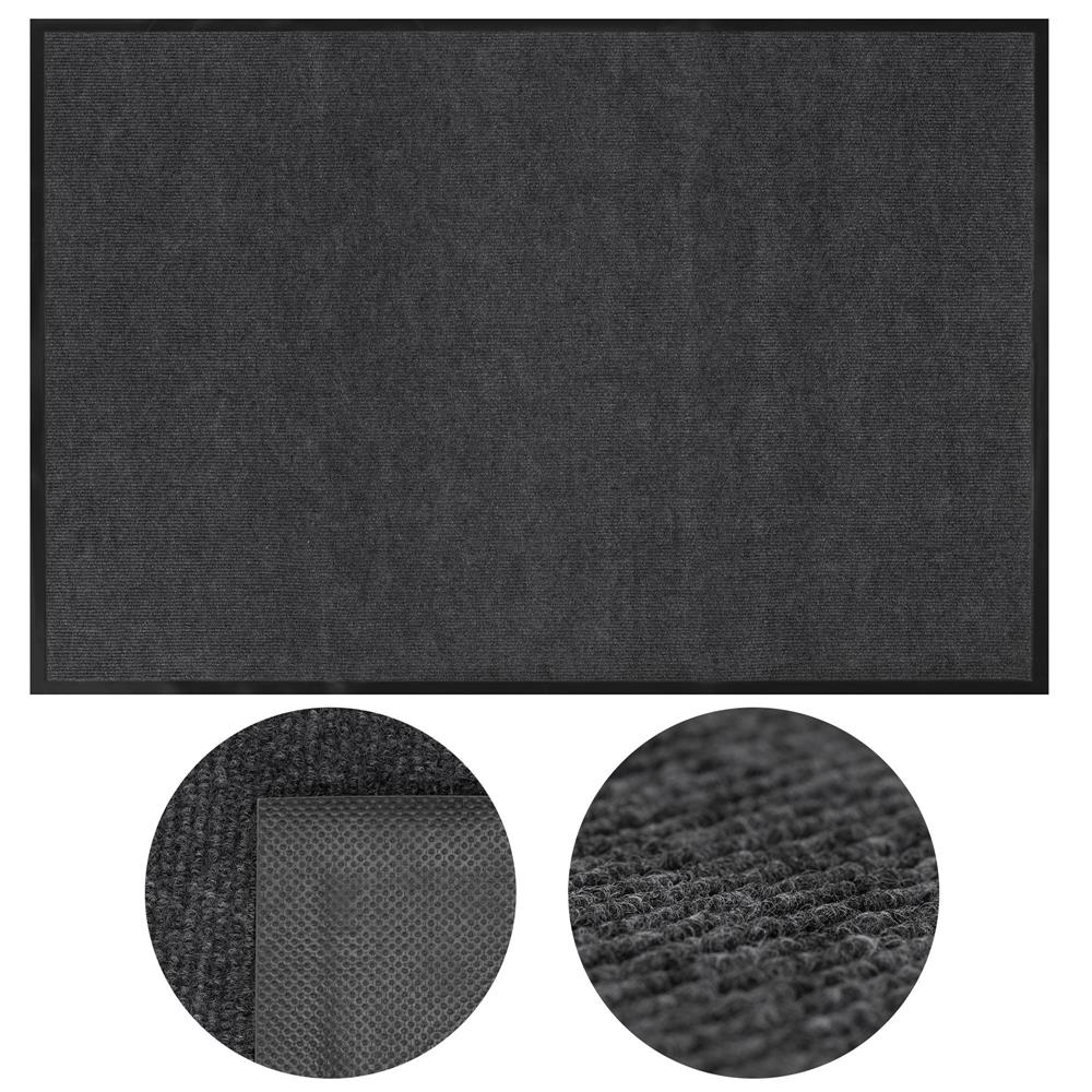 Covoras intrare absorbant antimurdarie, PVC antiderapant, 90x150 cm, gri - imagine 2