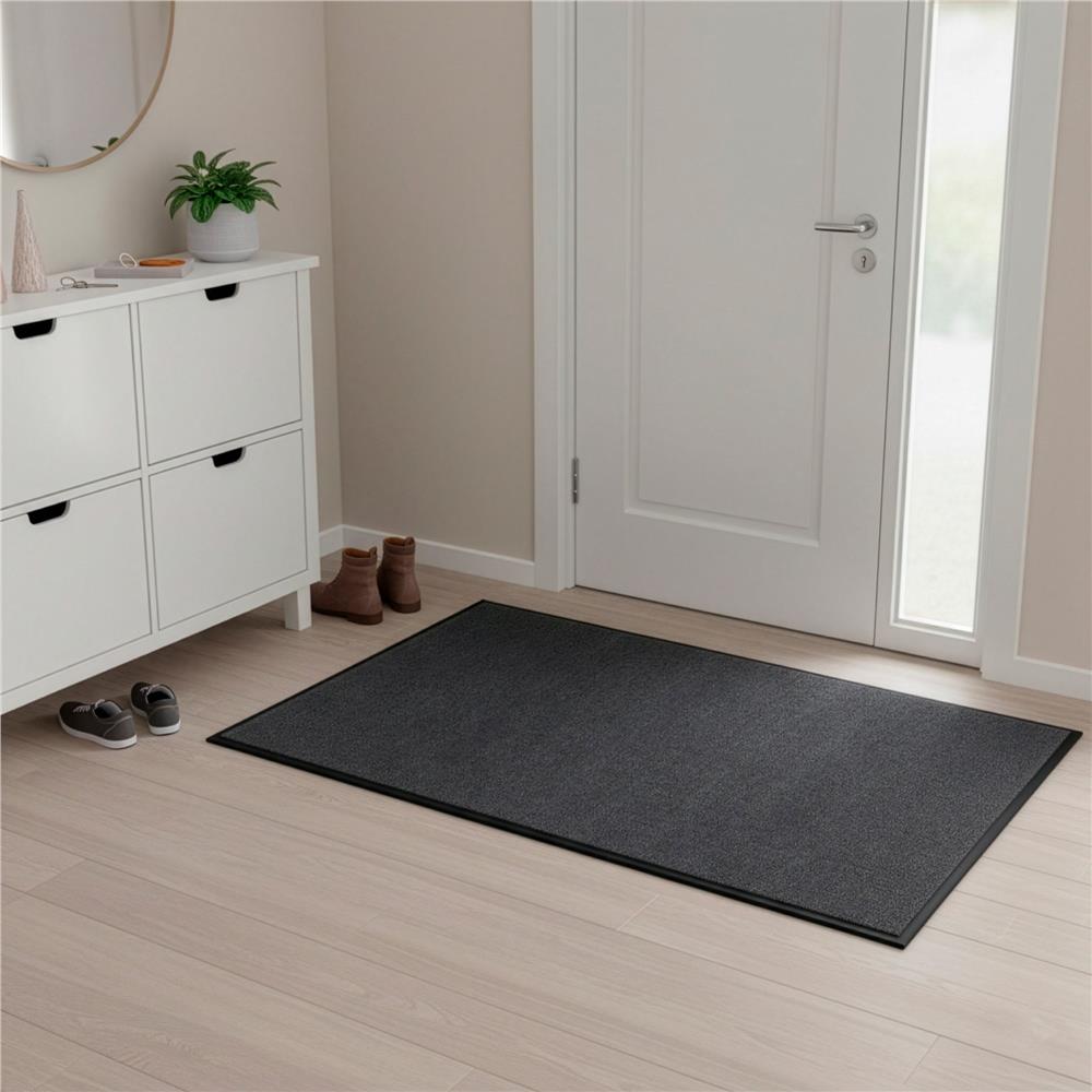 Covoras intrare absorbant antimurdarie, PVC antiderapant, 90x150 cm, gri - imagine 5