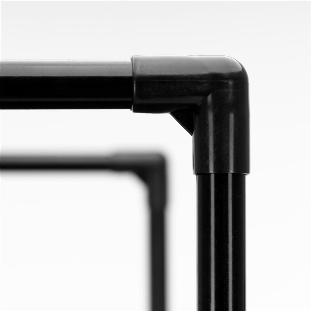 Raft pantofi cu 3 polite, structura metalica si rafturi textile, 72x28x70 cm, negru - imagine 14