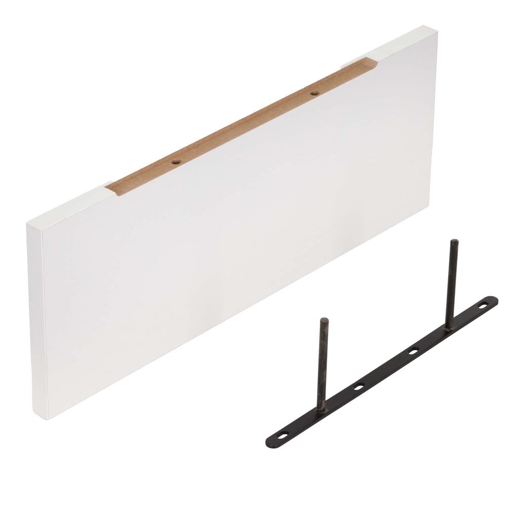 Set 4 rafturi supendate de perete, MDF cu suport metalic ingropat, 40x15 cm, alb - imagine 12