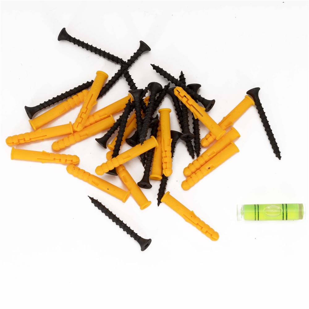 Set 4 rafturi supendate de perete, MDF cu suport metalic ingropat, 40x15 cm, negru - imagine 10