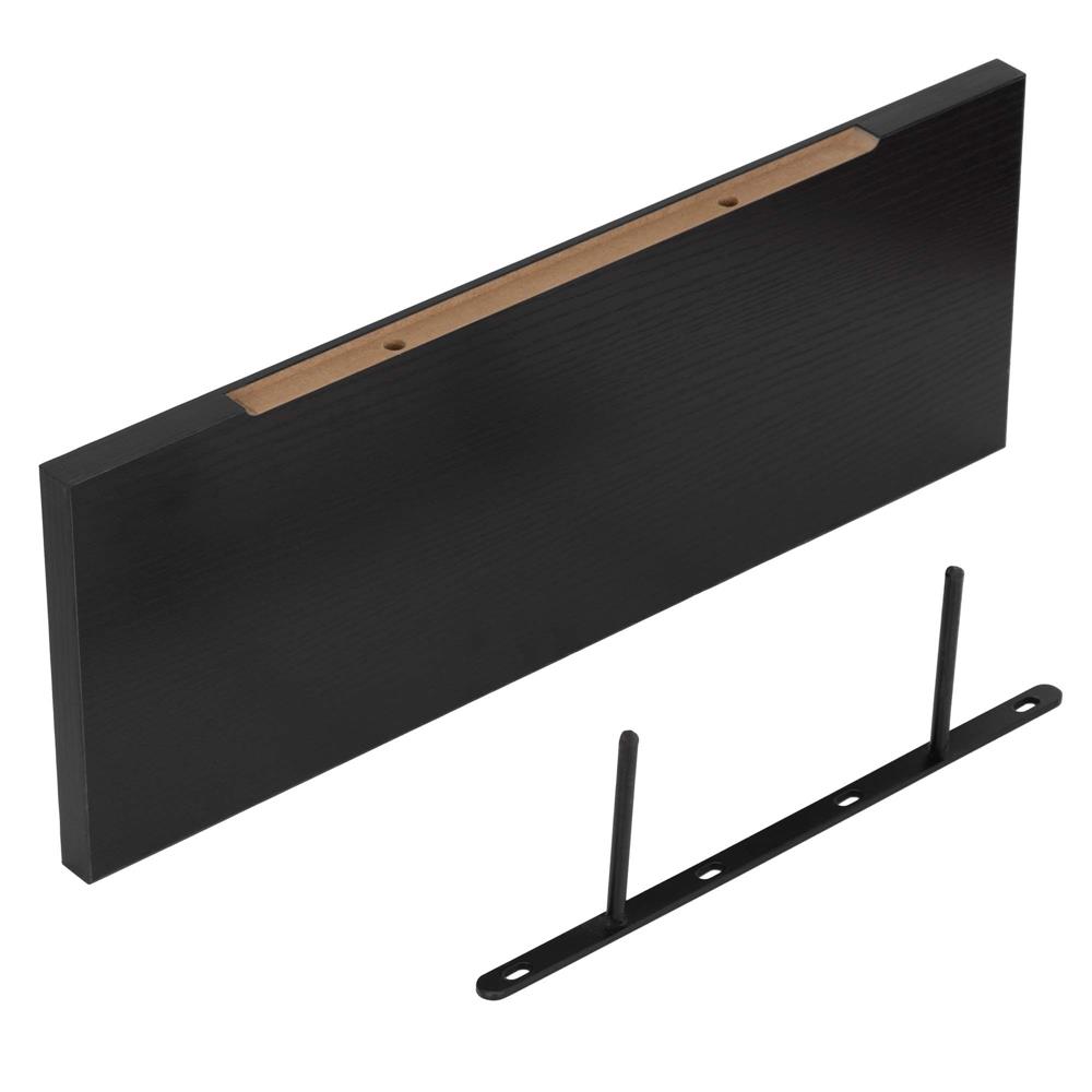 Set 4 rafturi supendate de perete, MDF cu suport metalic ingropat, 40x15 cm, negru - imagine 9