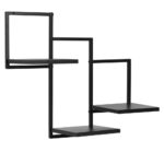 Raft de perete cu 3 polite din MDF si cadru metalic, 58x21x50 cm, negru