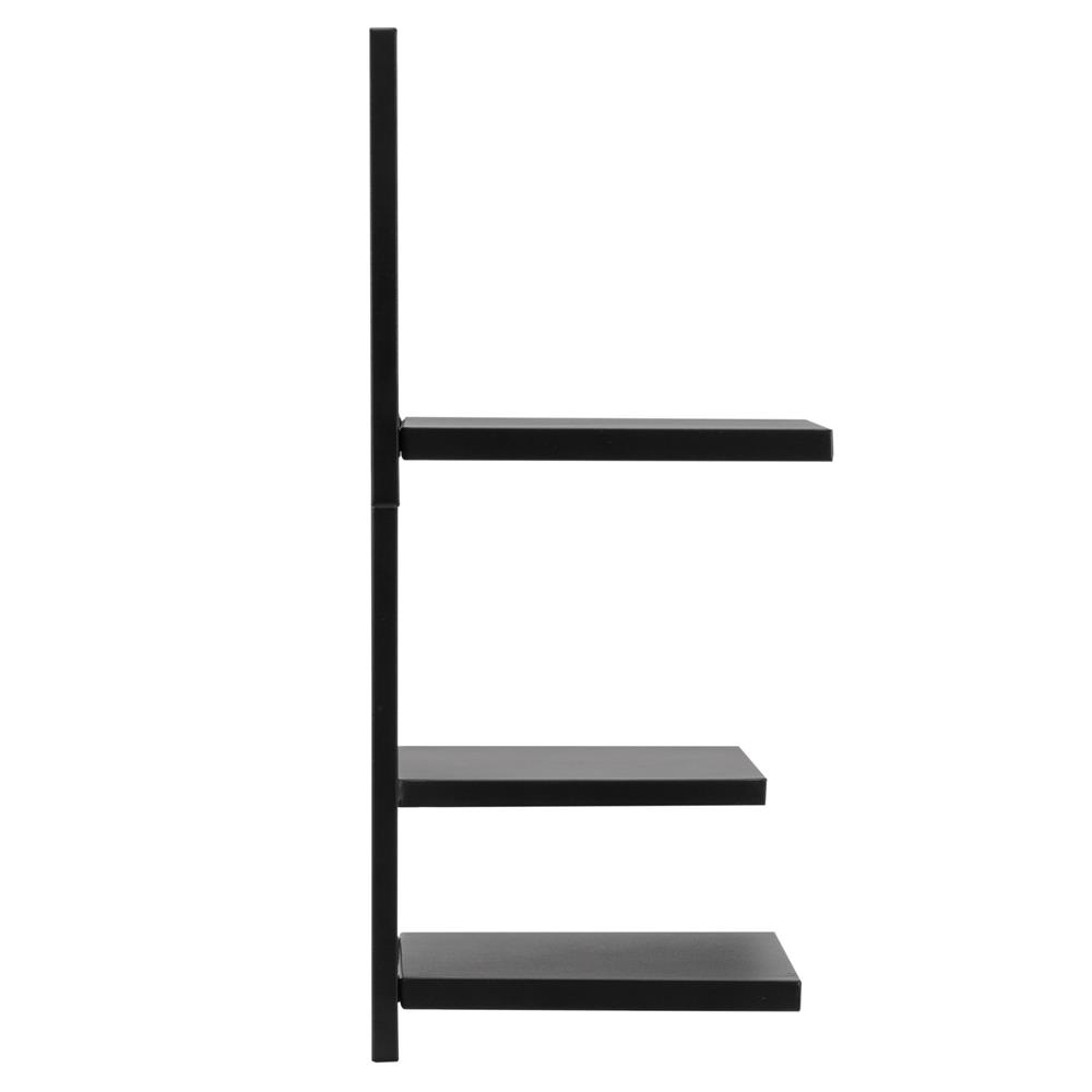 Raft de perete cu 3 polite din MDF si cadru metalic, 58x21x50 cm, negru - imagine 12