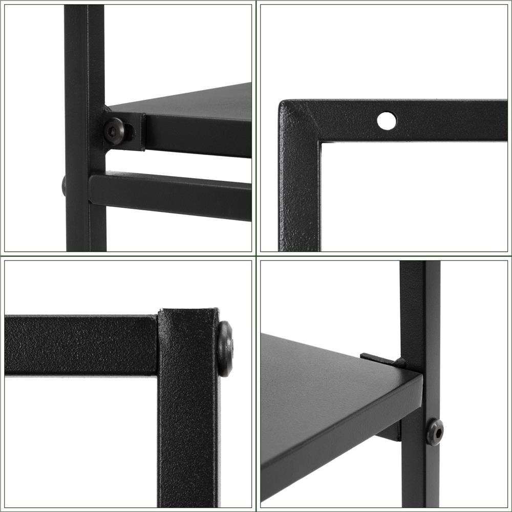 Raft de perete cu 3 polite din MDF si cadru metalic, 58x21x50 cm, negru - imagine 19