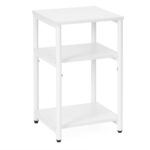 Noptiera cu 3 rafturi din PAL si cadru metalic, 35x31x59 cm, alb