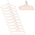 Set de 20 de umerase pentru haine, din velur, cu carlig rotativ, 45x23 cm, roz