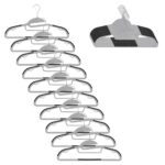 Set de 20 de umerase antiderapante pentru haine, din PE, cu carlig metalic rotativ, 41 cm, gri si negru