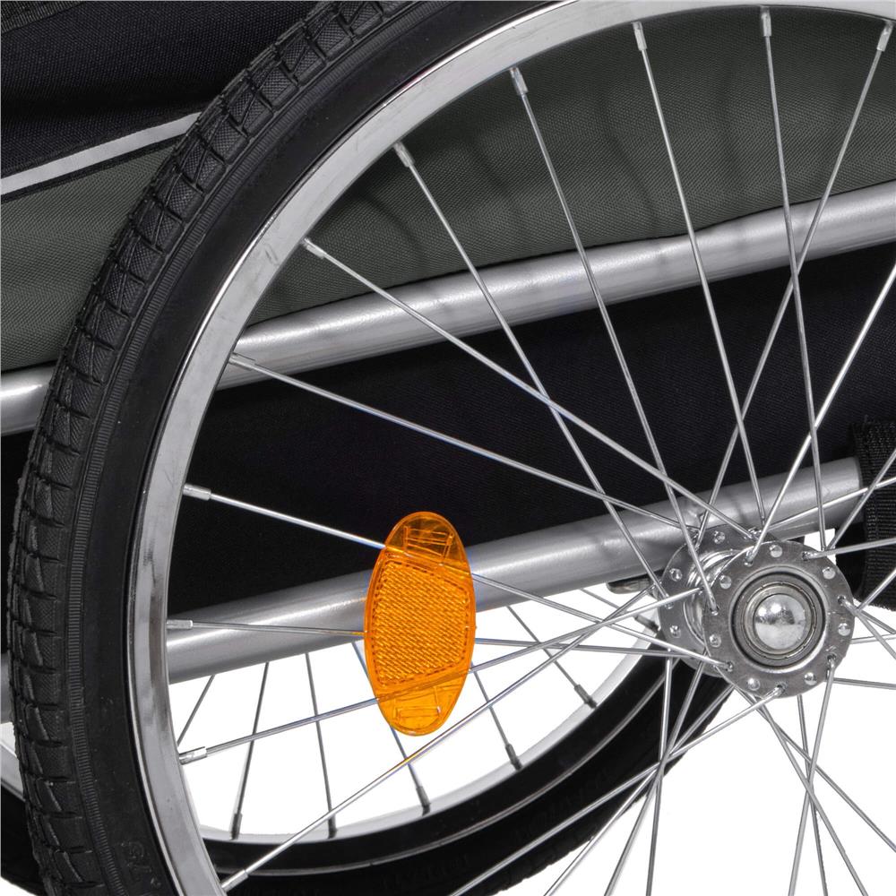 Remorca bicicleta pentru transport animale, cu acoperis impermeabil, maxim 40 kg, verde si negru - imagine 28