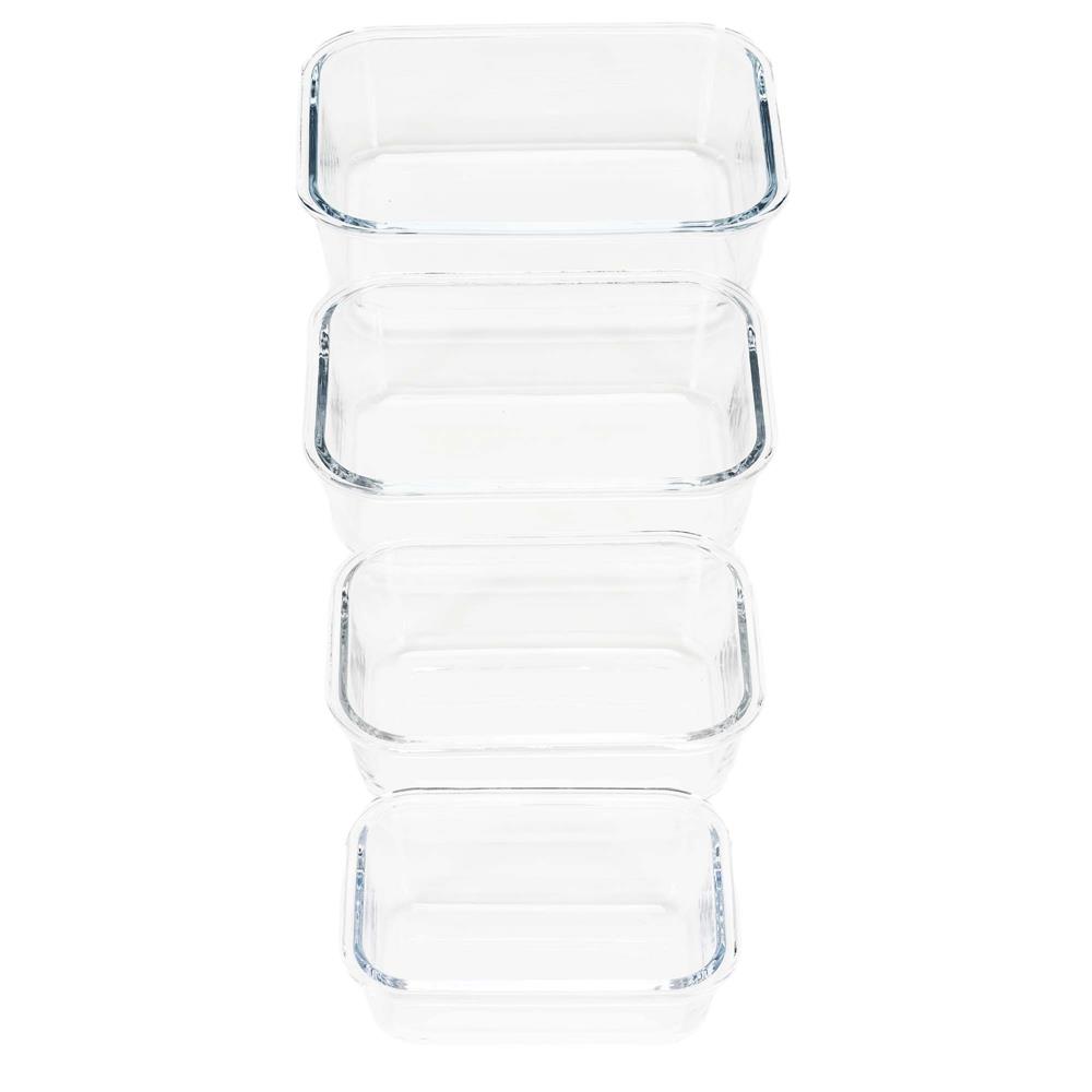 Set 4 recipiente din sticla termorezistenta, cu capac etans, BPA free, 350ml / 600ml / 1000ml / 1450ml , transparent - imagine 10
