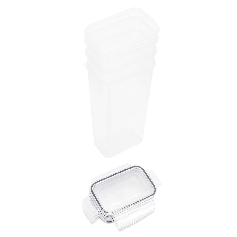 Set 24 recipiente ermetice pentru depozitarea alimentelor, cu capacitati de 0,8 L, 1,4 L, 2 L si 2,8 L, capace etanse, compatibile cu microunde, congelator si masina de spalat vase, transparent si gri - imagine 16