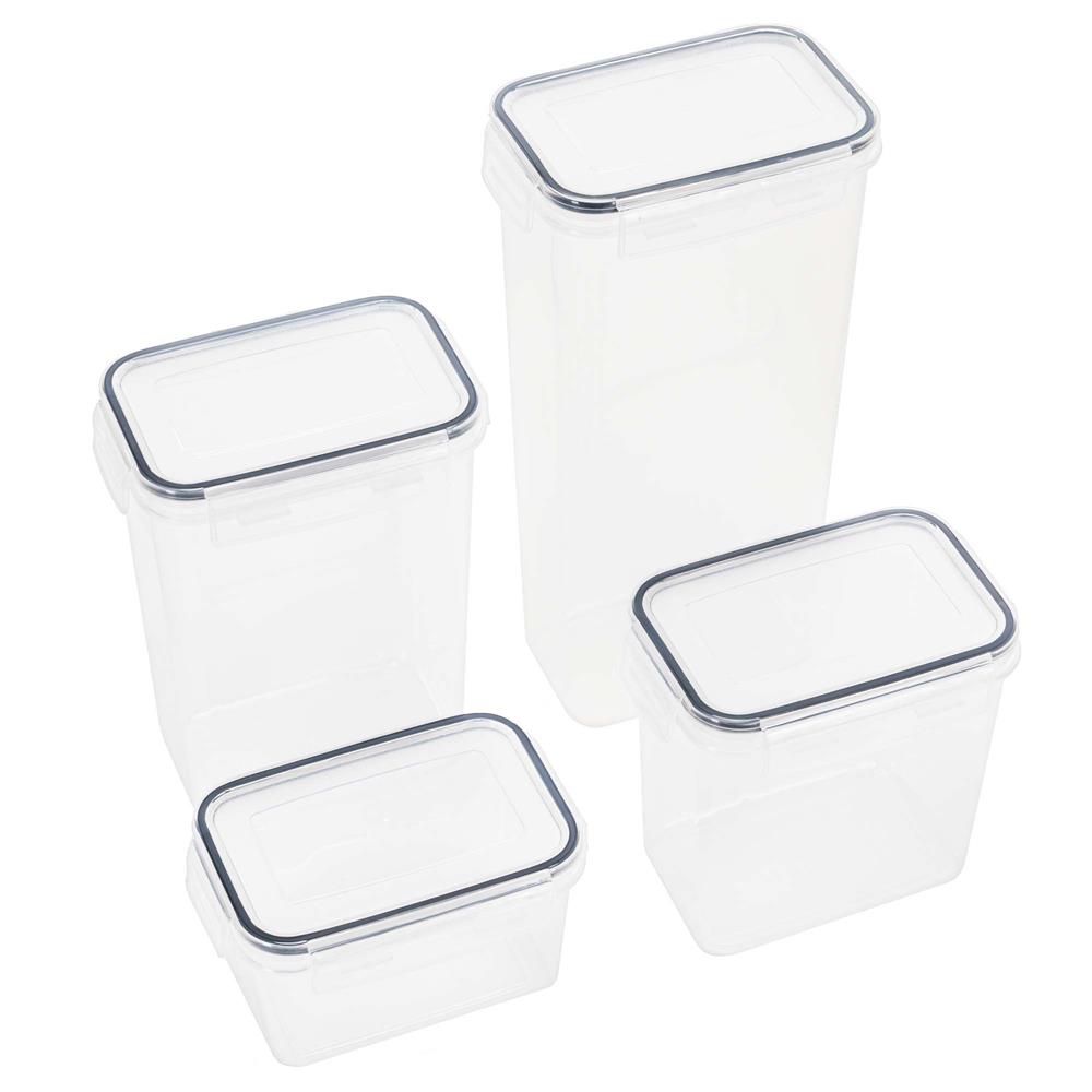 Set 24 recipiente ermetice pentru depozitarea alimentelor, cu capacitati de 0,8 L, 1,4 L, 2 L si 2,8 L, capace etanse, compatibile cu microunde, congelator si masina de spalat vase, transparent si gri - imagine 17