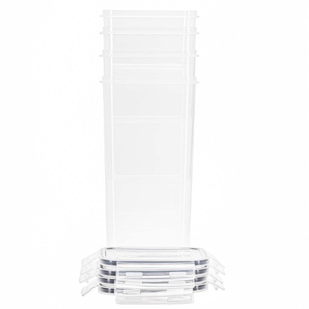 Set 24 recipiente ermetice pentru depozitarea alimentelor, cu capacitati de 0,8 L, 1,4 L, 2 L si 2,8 L, capace etanse, compatibile cu microunde, congelator si masina de spalat vase, transparent si gri - imagine 6