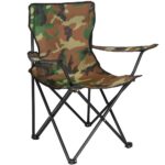 Scaun pliabil camping pescuit cu suport pahar, structura metalica, 50x50x80 cm, maxim 120 kg, camuflaj