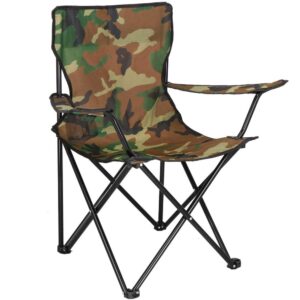 Scaun pliabil camping pescuit cu suport pahar, structura metalica, 50x50x80 cm, maxim 120 kg, camuflaj