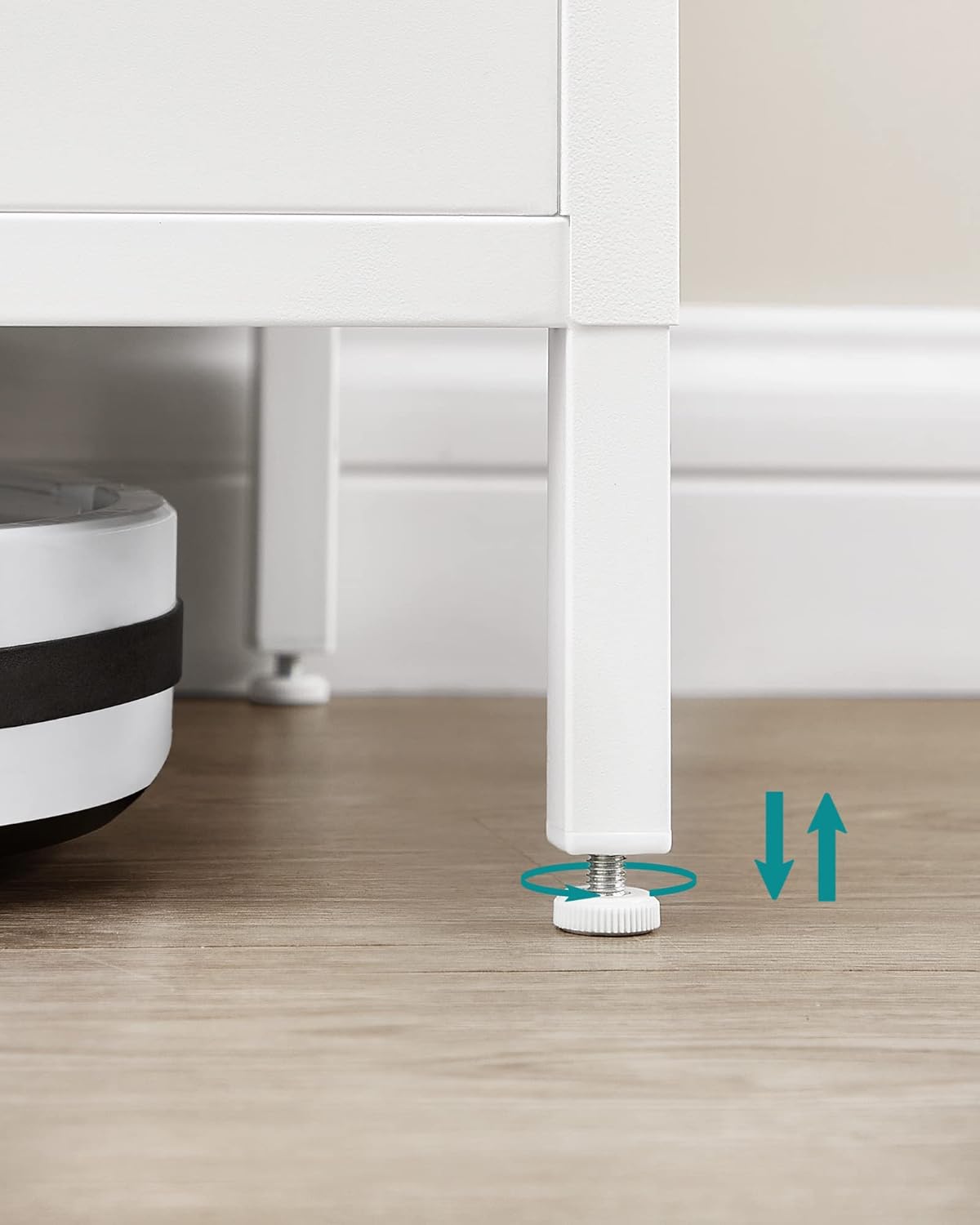 SONGMICS Dulap depozitare metalic cu 2 usi, raft reglabil, cadru otel, stil industrial, 80x40x76 cm, alb si bej - imagine 2