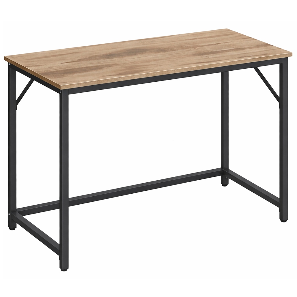 VASAGLE Birou calculator cu blat din PAL, cadru metalic, stil industrial, 100x50x76 cm, maro camel