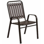 Scaun gradina cu brate, cadru metalic, maxim 110 kg, 56x63x89 cm, maro