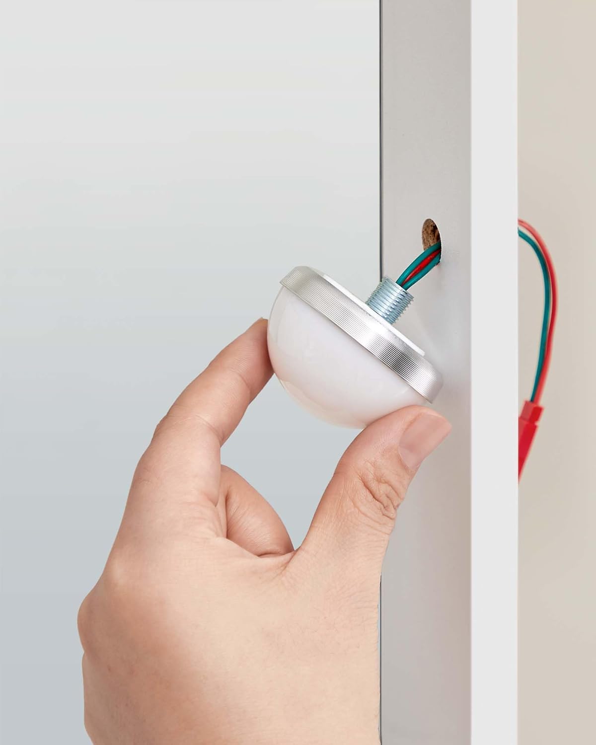 VASAGLE Masa de toaleta cu oglinda LED cu luminozitate reglabila, 2 sertare si 3 compartimente, 100x40x145 cm, alb - imagine 6