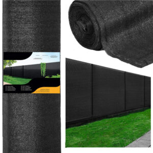 Plasa umbrire si intimitate pentru gard, 1.2m latime, 25m lungime, 140g densitate 90%, gri grafit