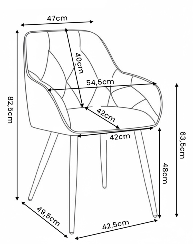 Set 6 scaune tapitate, Diamant, velur matlasat, 55x58x83 cm, verde smarald - imagine 10