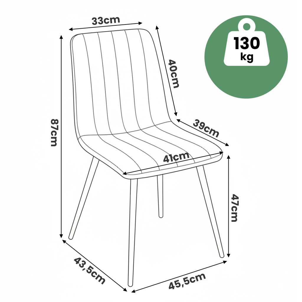 Set 6 scaune tapitate, Livo, velur matlasat, 46x44x87 cm, verde smarald - imagine 11