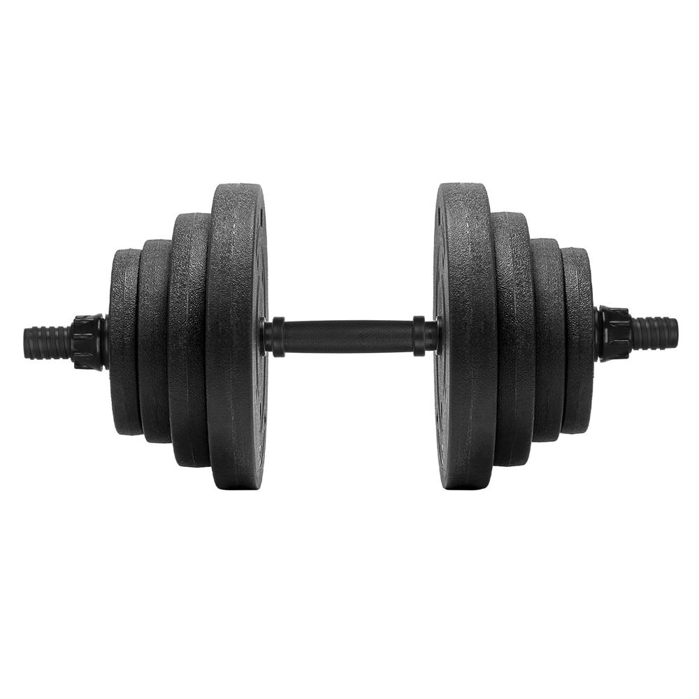 Set gantere si bara ajustabila 20 kg, 12 discuri, conector metalic cu spuma, negru - imagine 18