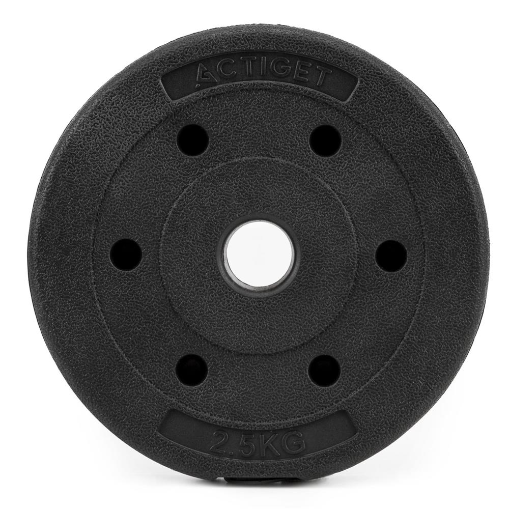 Disc greutate haltera, 2,5 kg, umplutura bitumica, invelist PP, 29 mm, negru - imagine 2
