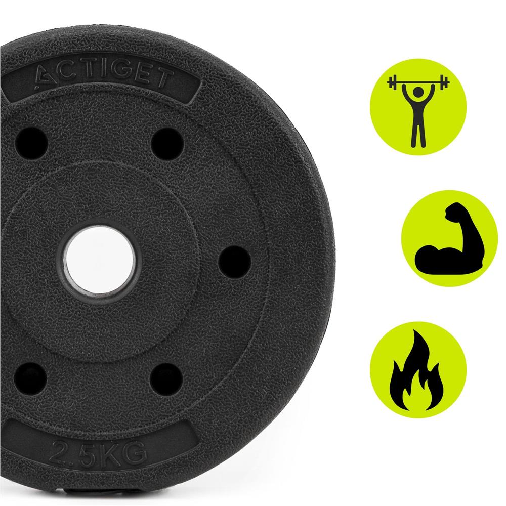 Disc greutate haltera, 2,5 kg, umplutura bitumica, invelist PP, 29 mm, negru - imagine 5
